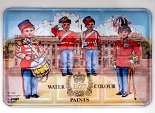 Vintage 1977 Queens Silver Jubilee Childs Water Colour Paints Tin Soldiers VGC