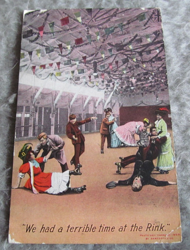 Antique postcard roller - antique,