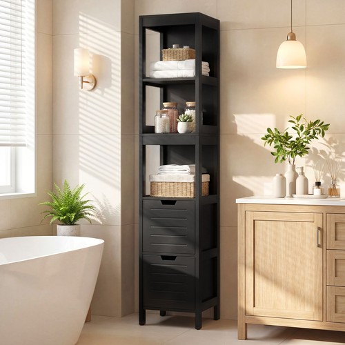 Wood bathroom cabinet tier - wood,