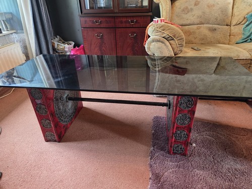 Antique brutalist coffee - brutalist, table