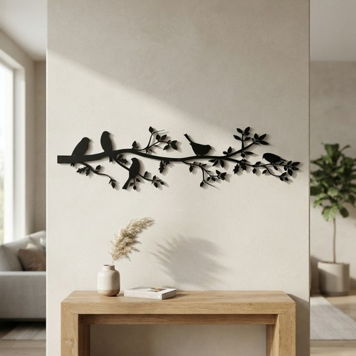 Elegant metal bird - wall, art