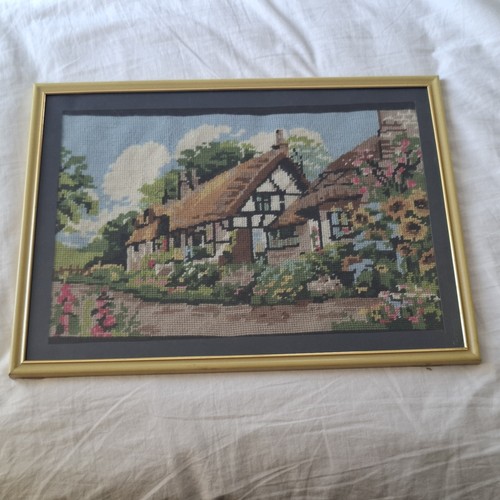 Vintage framed cross - cross, stitch