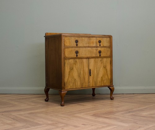 Art deco walnut tallboy - art,