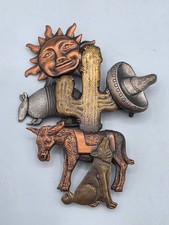 Vtg Mixed Metals Brooch -