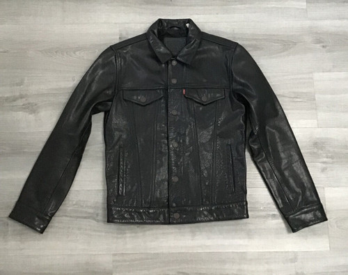 Levi buffalo leather trucker - levi's,