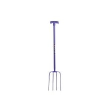 Perry No.560 T-Handle 4 Prong Steel Manure Fork Purple
