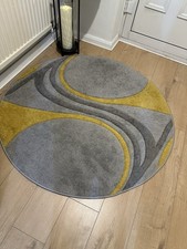 Dunelm Round Rug In Grey And