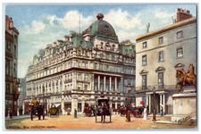 c1910 Horse Carriage The Carlton Hotel London, England Oilette Tuck Art Postcard