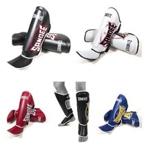 Sandee Kids Muay Thai Shin Guards Pads Shinguards Black White Blue Red Cool-Tec