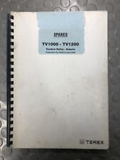 TEREX SPARES MANUAL  TV1000 TV1200 TANDEM ROLLER - KUBOTA