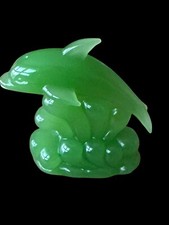 Lenox Jade Glass Green Dolphin Figurine