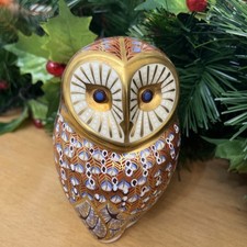 ROYAL CROWN DERBY BARN OWL PAPERWEIGHT silver stopper 