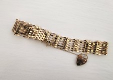 Gold 6 Bar Gate Bracelet 9ct, 7g