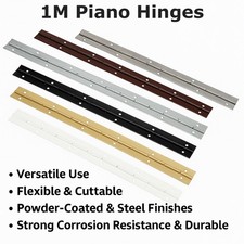 1M Continuous Steel Metal Piano Hinge Strap Multi Colours with Holes