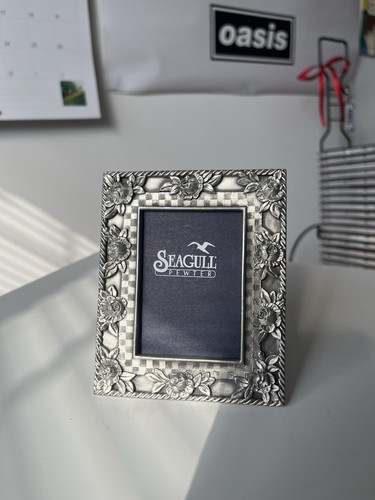 Vintage rose floral pewter - vintage,