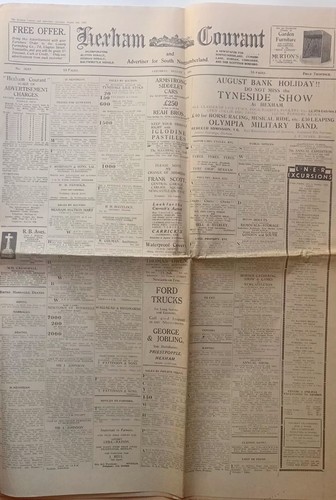 Aug 1931 newspaper hexham - aug,