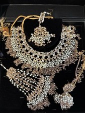 Indian Bridal Kundan Jewellery Set Rose Gold and Pearl