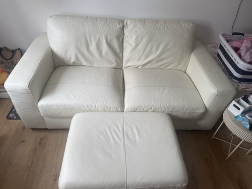 Leather sofa suite piece - leather, 3-piece