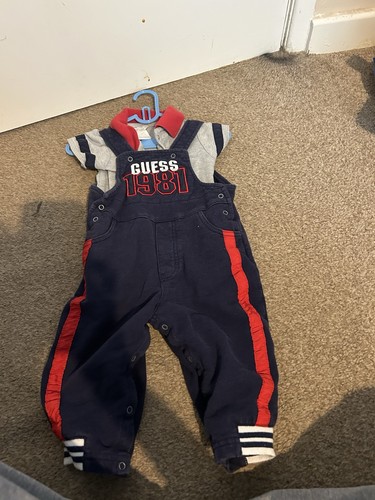 Guess baby boy dungaree set - dungaree, 9m