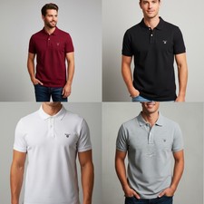 MENS GANT SHORT SLEEVE PLAIN COLLARED POLO SHIRT
