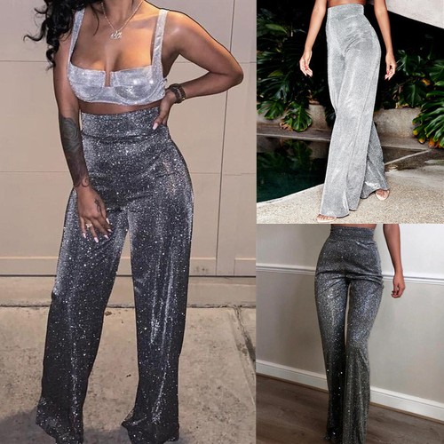 Ladies glitter trousers - ladies,