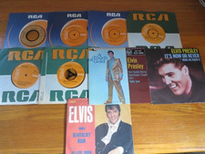 ELVIS PRESLEY ~ 8 x UK RCA ORANGE ISSUES & PICTURE SLEEVES - ROCK'N'ROLL -BUNDLE
