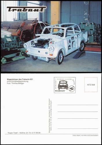 Postcard car body trabant - car,