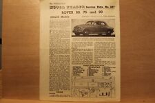 Original ROVER P4  60, 75, 90 (1954-55 Models) Motor Trader Service Data No. 227