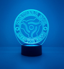Northern Soul Keep The Faith Spindle 3D Illusion LED Colour Changing Lamp+remote