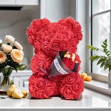 Foam Rose Bear with Bouquet