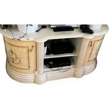 Camel Group Aida Italian Made Ivory Gloss TV Unit 2 Door Cabinet with Shelves 1