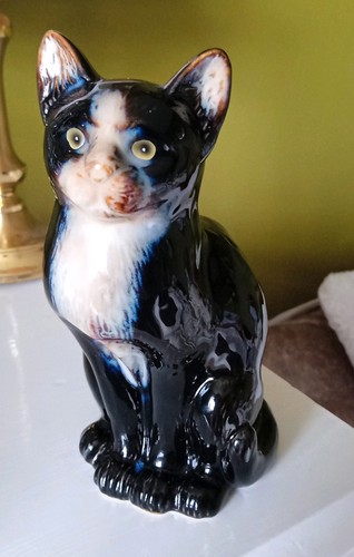 Vintage porcelain cat - porcelain, 15.5cm