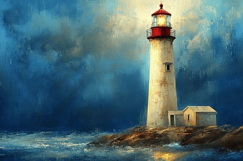 Lighthouse seascape canvas - lighthouse,