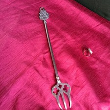 Vintage Toasting Fork with Chrome Ship Brass Handle Fireplace Companion 