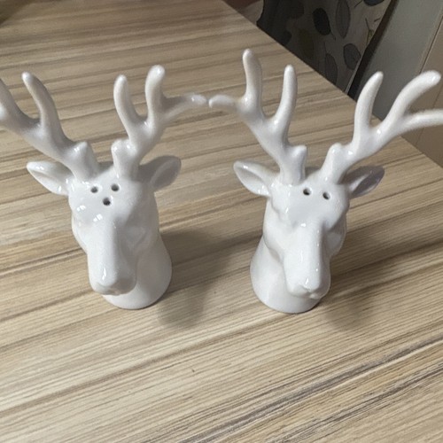 White ceramic stag deer head - deer,