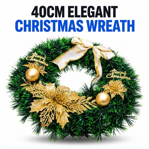 40cm green gold christmas - green,