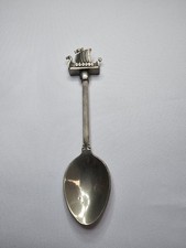 Souvenir Spoon With A Viking Ship WAPW GT. BRITAIN Silver Plated