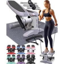 Nordic Lifting Step Machine w/ Resistance Bands & LCD Monitor, Full Body Workout
