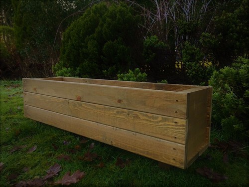Wooden garden planter trough - wooden,
