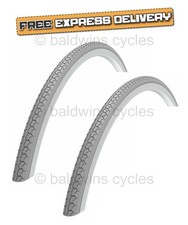 PAIR Baldys 24 x 1-3/8 Grey Traditional Classic Wheelchair TYRES (37-540)