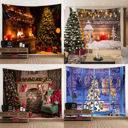 Christmas fireplace backdrop - christmas,
