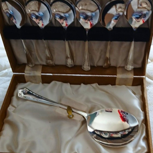 Silver spoon set - spoon, wooden
