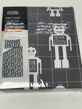 Robot Single Duvet Cover Single & Pillow Case ASDA GEORGE Grey White Reversible