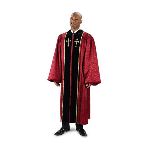 Burgundy jacquard pulpit - pulpit, robe