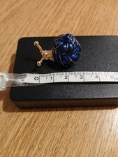 Blue Enamel Snail Brooch Gold Tone Costume Jewellery
