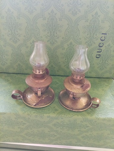 Vintage rustic mini oil lamps - rustic,