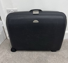 Vintage Large Hardshell Oyster Samsonite Suitcase In Grey, Wheels & Combo Lock