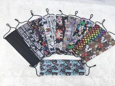 Gothic/ Horror Cotton Face Mask for Glasses Wearer. Anti Fog Filter Pocket.