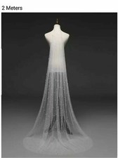 UK 1 Layer Cathedral Length Bridal Veil 3 meters Pearls Wedding Veil With Comb