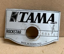 TAMA 90s Vtg RockStar Drum BADGE Logo Plate Emblem Shield Part 506XXX Serial Num